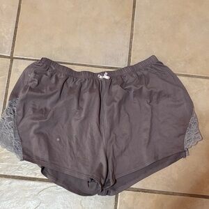 Women's Purple Gray Lace Trim Shorts